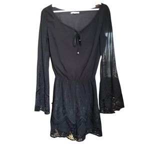 Lucy Paris lace detailing romper Small